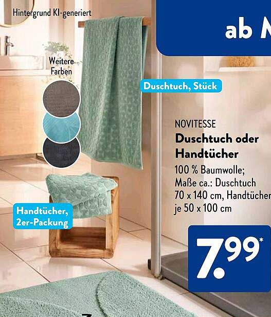 NOVITESSE Duschtuch oder Handtücher