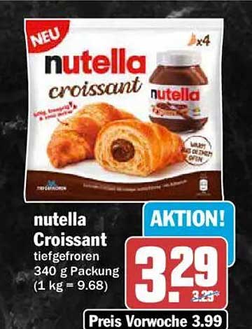 nutella Croissant tiefgefroren 340 g Packung (1 kg = 9.68)