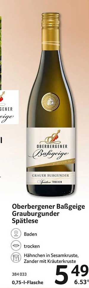 Oberbergener Baßgeige Grauburgunder Spätlese