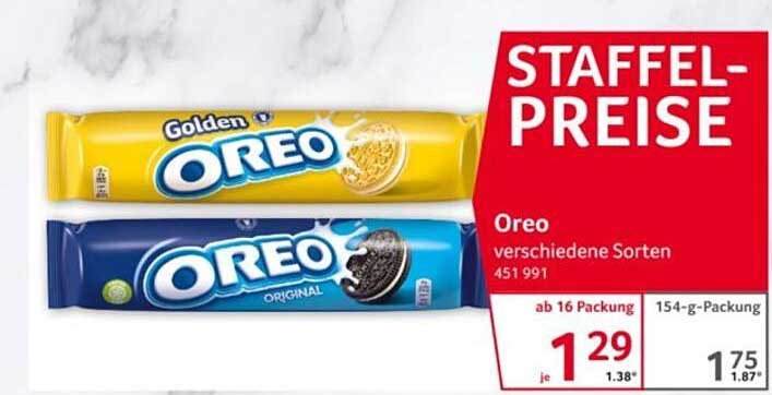 Oreo verschiedene Sorten