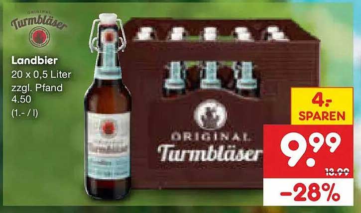 Original Turnbläser Landbier 20 x 0,5 Liter zzgl. Pfand 4.50 (1.- / l)