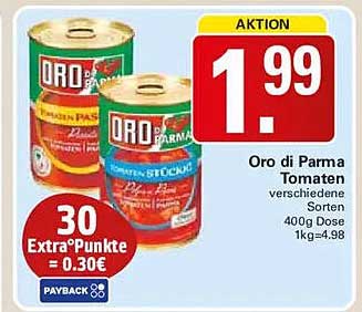 Oro di Parma Tomaten verschiedene Sorten 400g Dose 1kg=4.98