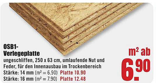 OSB1-Verlegeplatte