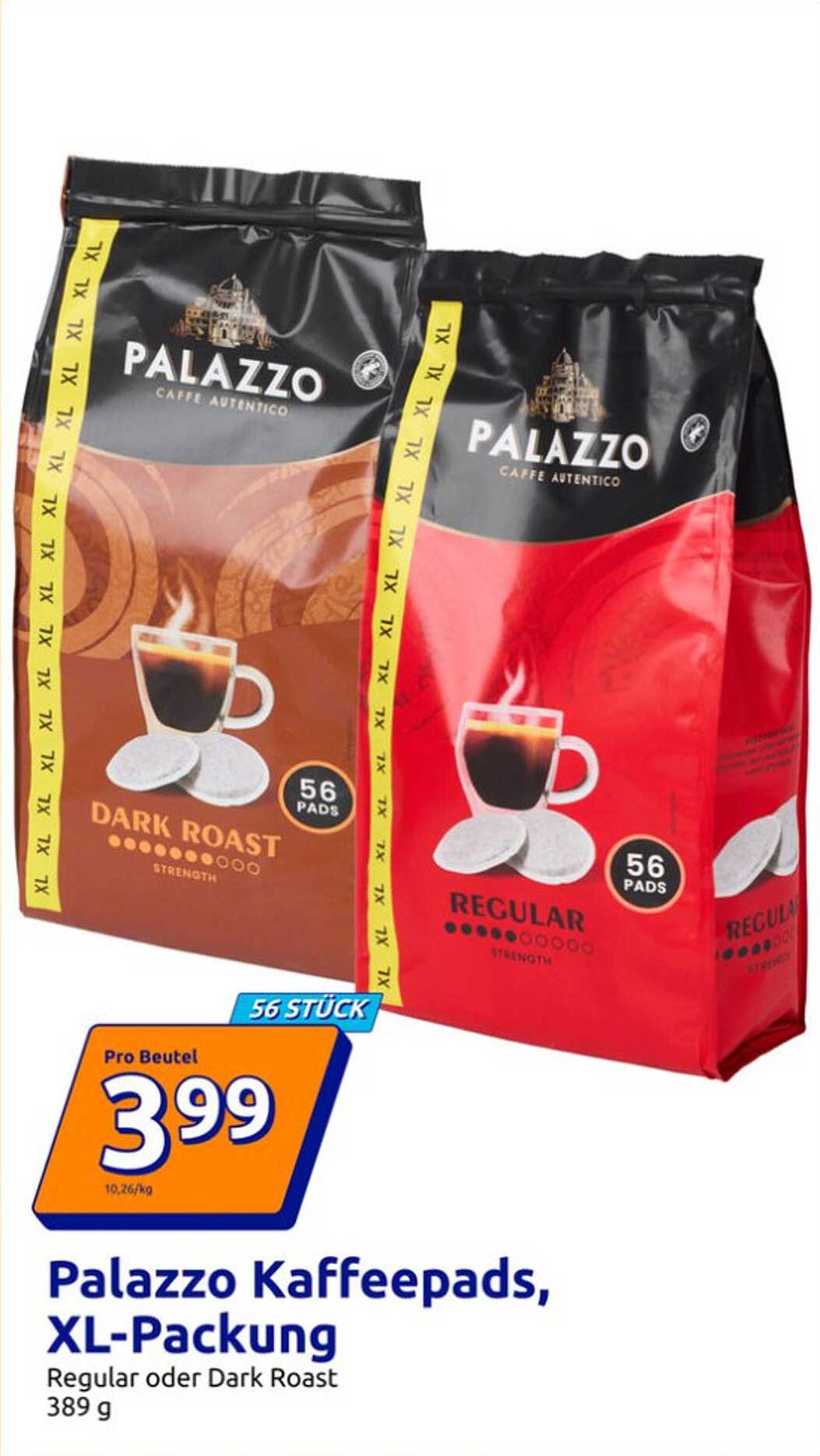 Palazzo Kaffeepads, XL-Packung Regular oder Dark Roast 389 g
