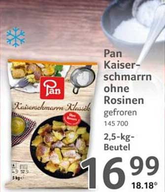 Pan Kaiserschmarrn ohne Rosinen gefroren 145 700 2,5-kg-Beutel