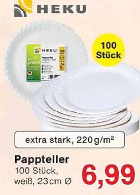 Pappteller 100 Stück, weiß, 23 cm Ø