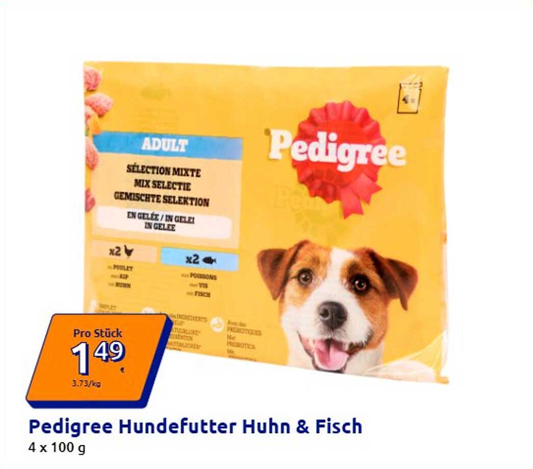 Pedigree Hundefutter Huhn & Fisch 4 x 100 g