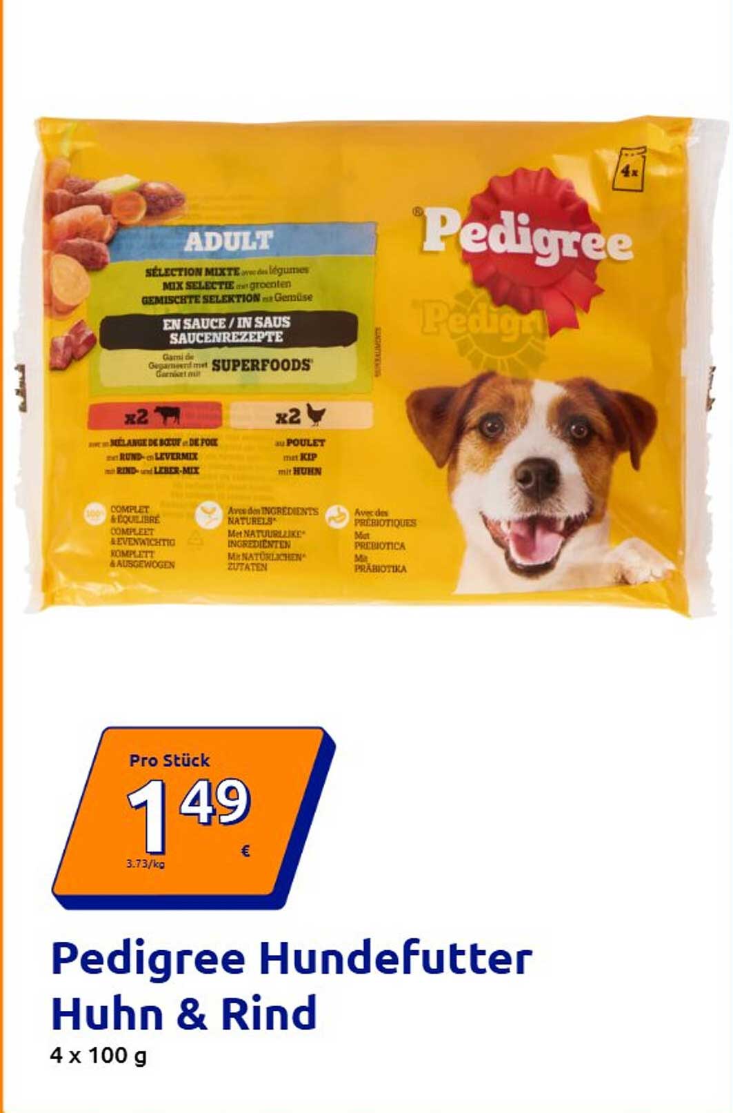 Pedigree Hundefutter Huhn & Rind