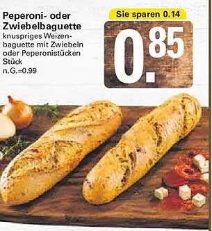 Peperoni- oder Zwiebelbaguette