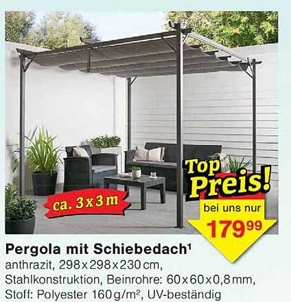 Pergola mit Schiebedach¹