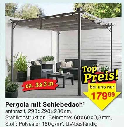 Pergola mit Schiebedach¹