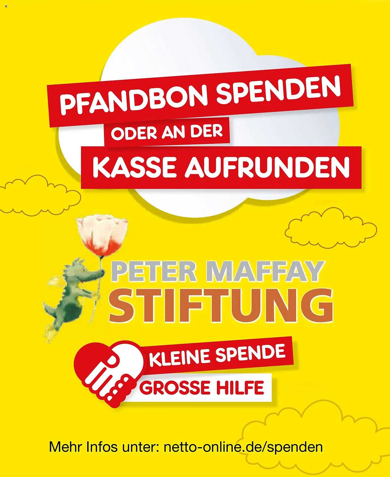 PFANDBON SPENDEN ODER AN DER KASSE AUFRUNDEN