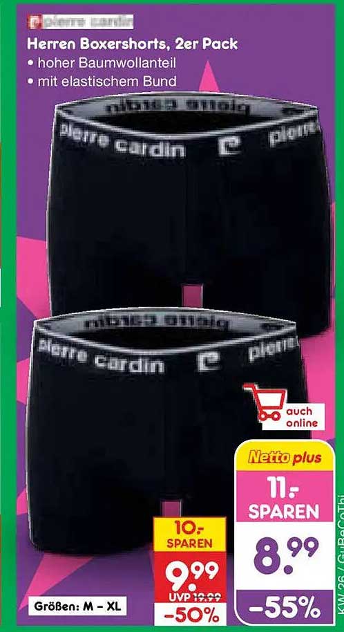 Pierre Cardin Herren Boxershorts, 2er Pack