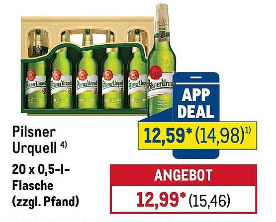 Pilsner Urquell 20 x 0,5-l-Flasche (zzgl. Pfand)