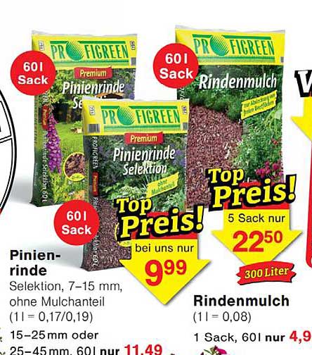 Pinienrinde Selektion, 7–15 mm, ohne Mulchanteil