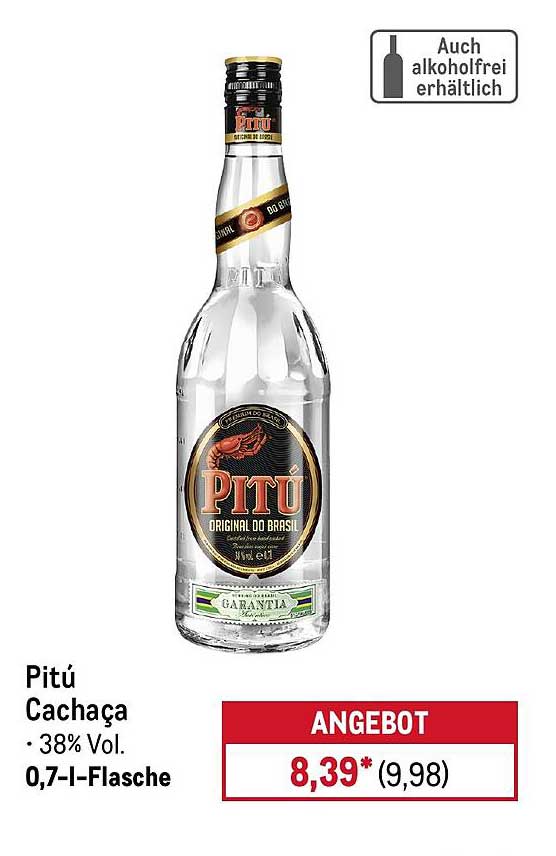 Pitú Cachaça • 38% Vol. 0,7-l-Flasche