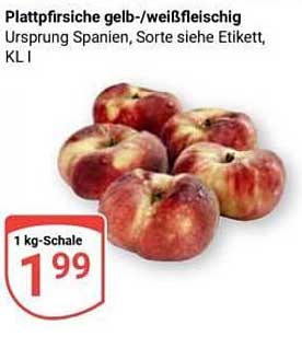 Plattpfirsiche gelb-/weißfleischig