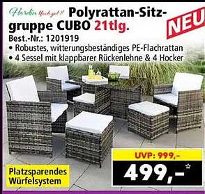 Polyrattan-Sitzgruppe CUBO 21tlg.