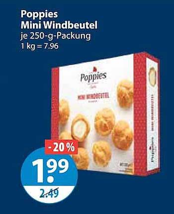 Poppies Mini Windbeutel je 250-g-Packung