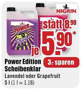 Power Edition Scheibenklar Lavendel oder Grapefruit