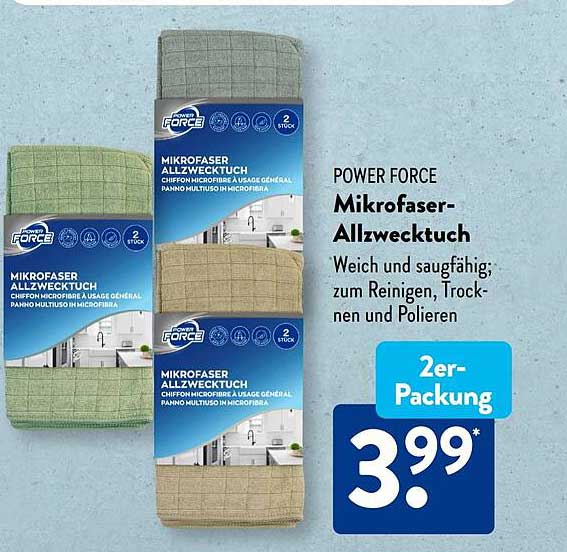 POWER FORCE Mikrofasertuch Allzwecktuch
