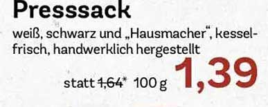 Presssack weiß, schwarz und „Hausmacher“, kessel-frisch, handwerklich hergestellt
