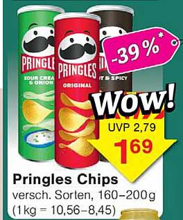 Pringles Chips versch. Sorten, 160–200g