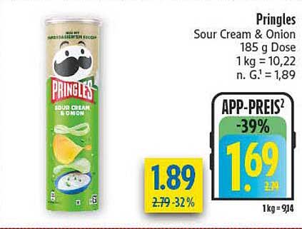 Pringles Sour Cream & Onion 185 g Dose
