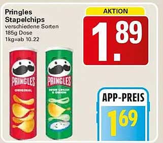 Pringles Stapelchips verschiedene Sorten 165g Dose 1kg=ab 10.22