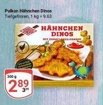 Pulkon Hähnchen Dinos Tiefgefroren, 1 kg = 9.63