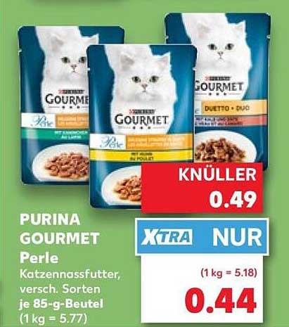 PURINA GOURMET Perle Katzennassfutter, versch. Sorten je 85-g-Beutel (1 kg = 5.77)