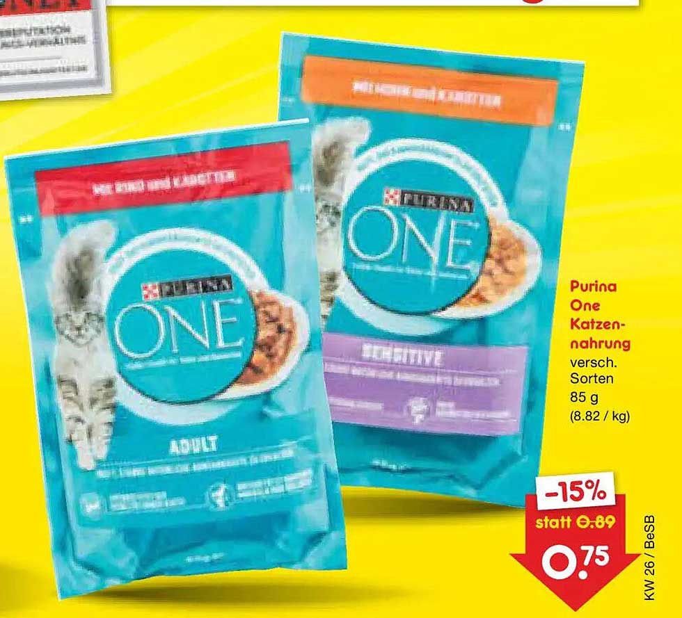 Purina One Katzennahrung versch. Sorten 85 g (8.82 / kg)