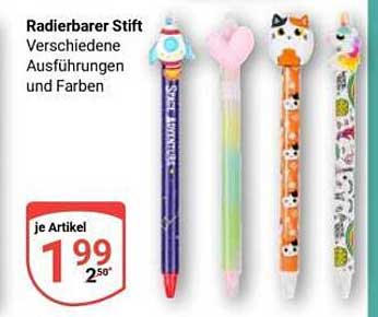 Radierbarer Stift Verschiedene Ausführungen und Farben