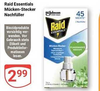 Raid Essentials Mücken-Stecker Nachfüller