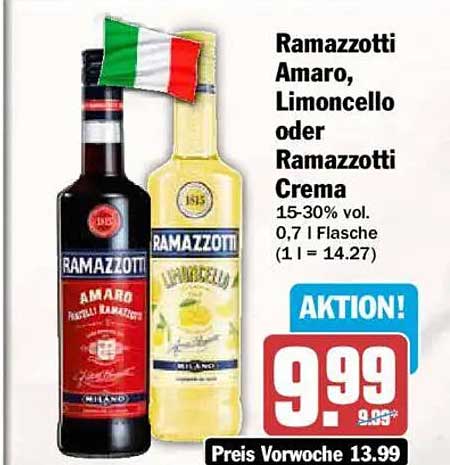 Ramazzotti Amaro, Limoncello oder Ramazzotti Crema