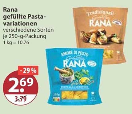 Rana gefüllte Pasta-variationen