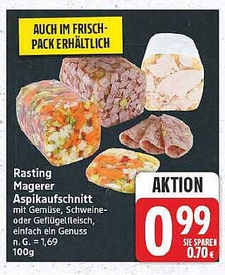 Rasting Magerer Aspikaufschnitt mit Gemüse, Schweine- oder Geflügelfleisch