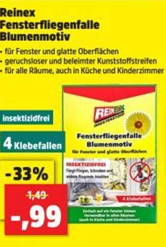 Reinex Fensterfliegenfalle Blumenmotiv