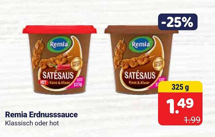 Remia Erdnusssauce Klassisch oder hot