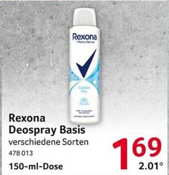 Rexona Deospray Basis verschiedene Sorten 150-ml-Dose