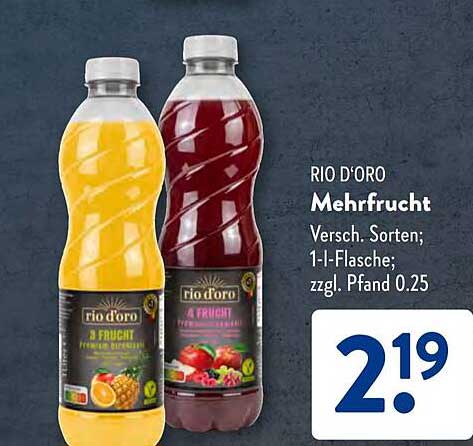 RIO D'ORO Mehrfrucht Versch. Sorten; 1-l-Flasche; zzgl. Pfand 0.25