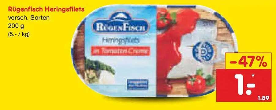 Rügenfisch Heringsfilets versch. Sorten 200 g