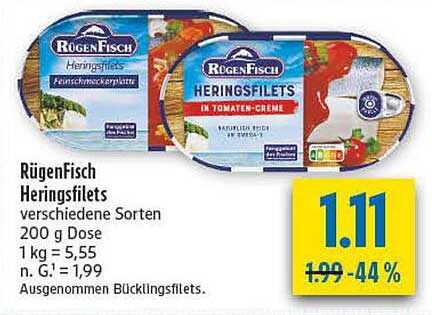 RügenFisch Heringsfilets verschiedene Sorten 200 g Dose