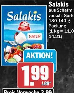 Salakis aus Schafmilch versch. Sorten 180-140 g Packung (1 kg = 11.0 14.21)