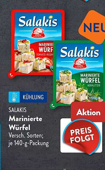 Salakis Marinierte Würfel Versch. Sorten; je 140-g-Packung
