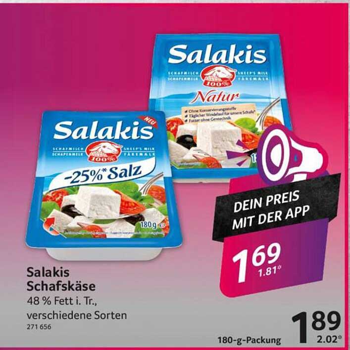Salakis Schafskäse 48 % Fett i. Tr., verschiedene Sorten
