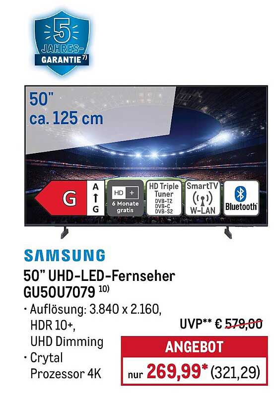 SAMSUNG 50” UHD-LED-Fernseher GU50U7079