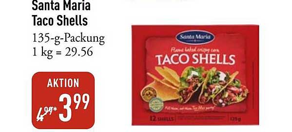 Santa Maria Taco Shells 135-g-Packung 1 kg = 29.56