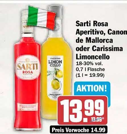Sarti Rosa Aperitivo, Canon de Mallorca oder Carissima Limoncello