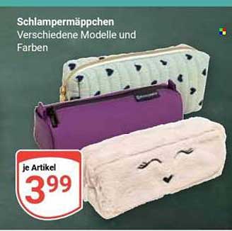 Schlampermäppchen verschiedene Modelle und Farben